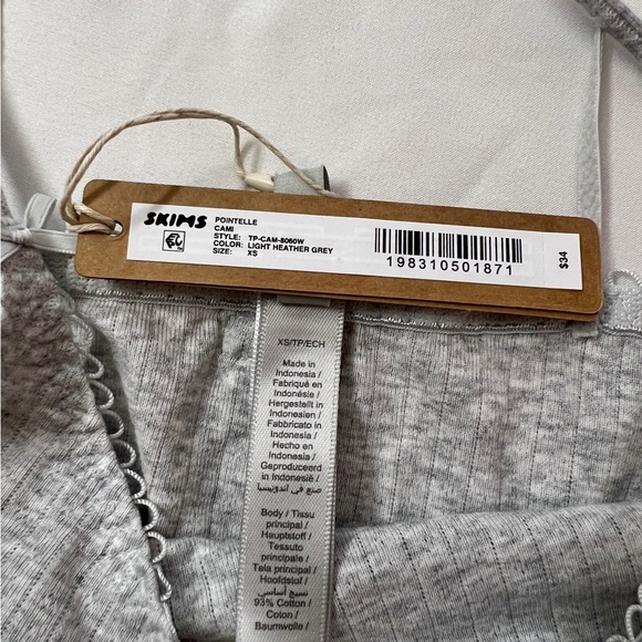 SKIMS Pointelle Cami Tank Top + Boyshort Boy Short Shorts Underwear Set - Picture 4 of 5